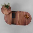 Dizajnoni tryezë kafeje në dru të ngurtë dhe metal të lakuar - Salerno Viadurini