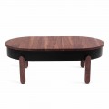 Dizajnoni tryezë kafeje në dru të ngurtë dhe metal të lakuar - Salerno
