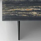 Dizajnoni tryezë kafeje në mermer me bazë qelqi prodhuar në Itali - Molino Viadurini