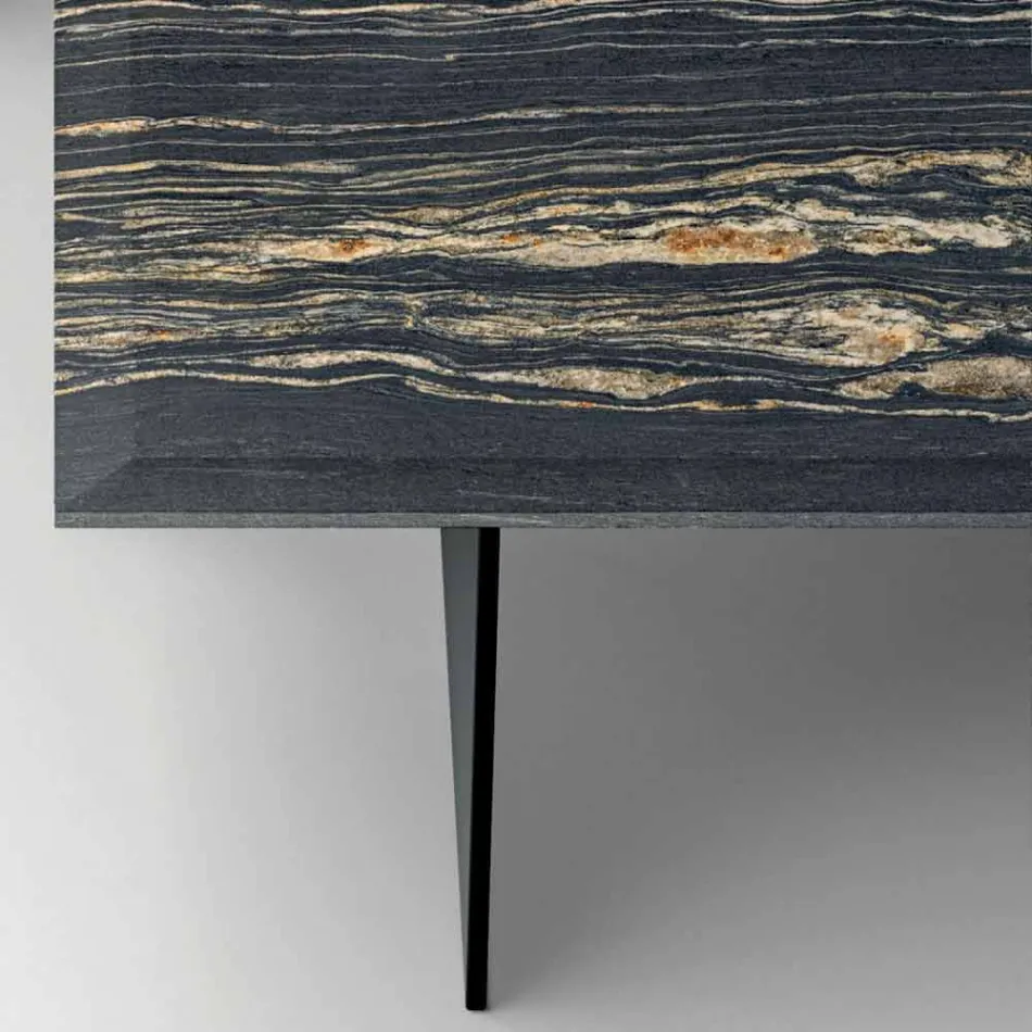 Dizajnoni tryezë kafeje në mermer me bazë qelqi prodhuar në Itali - Molino Viadurini