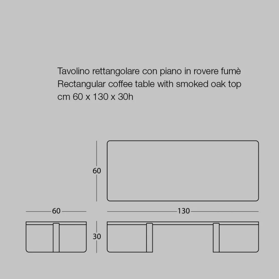 Tavolinë kafeje luksoze me ngjyrë metali dhe sipër druri - Anacleto Viadurini