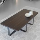 Tavolinë kafeje luksoze me ngjyrë metali dhe sipër druri - Anacleto Viadurini