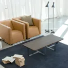 Tavolinë kafeje luksoze me ngjyrë metali dhe sipër druri - Anacleto Viadurini