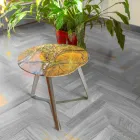 Tavolinë kafeje e punuar me dorë në mermer dhe çelik prodhuar në Itali - Prince Viadurini