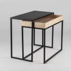 Tavolinë kafeje çeliku me tabaka hiri Prodhuar në Itali - Dantella Viadurini