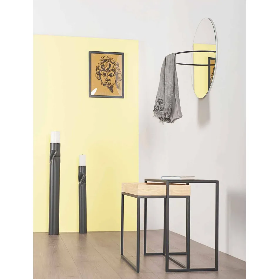 Tavolinë kafeje çeliku me tabaka hiri Prodhuar në Itali - Dantella Viadurini