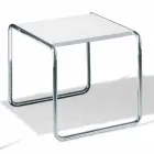 Tavolinë kafeje prej çeliku të kromuar me pjesën e sipërme të petëzuar të prodhuar në Itali - Ariete Viadurini