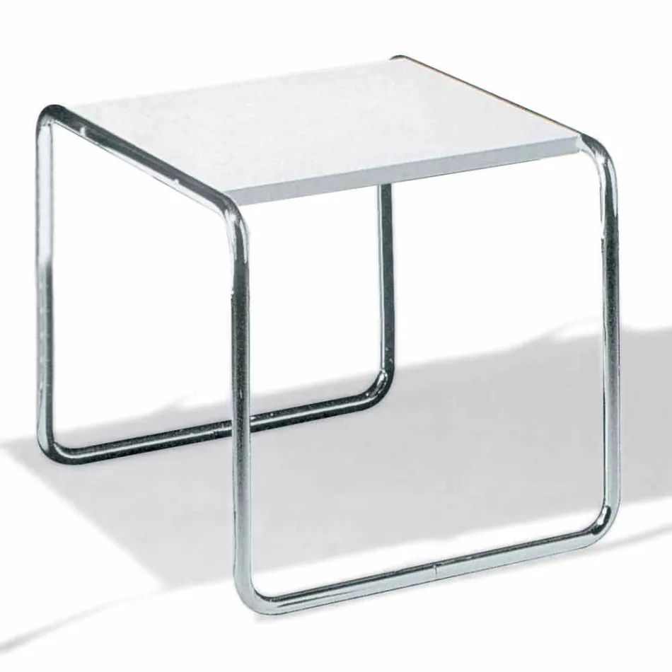 Tavolinë kafeje prej çeliku të kromuar me pjesën e sipërme të petëzuar të prodhuar në Itali - Ariete Viadurini