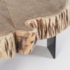Tavolinë kafeje Homemotion Steel dhe Natyral Akacia Wood - Camala Viadurini
