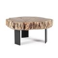 Tavolinë kafeje Homemotion Steel dhe Natyral Akacia Wood - Camala