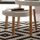 Tavolinë e vogël në dru ahu me majë të bardhë polipropileni Pineto Viadurini