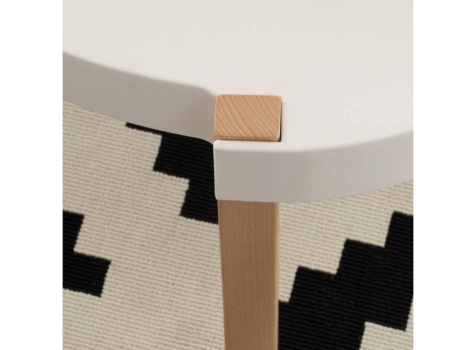 Tavolinë e vogël në dru ahu me majë të bardhë polipropileni Pineto Viadurini