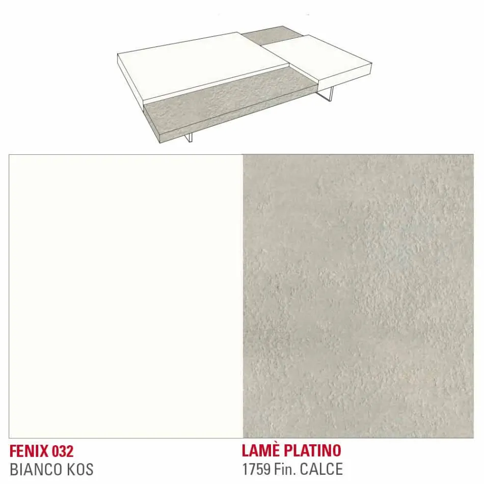 Tavolinë kafeje Fenix me këmbë transparente prodhuar në Itali - Justin Viadurini