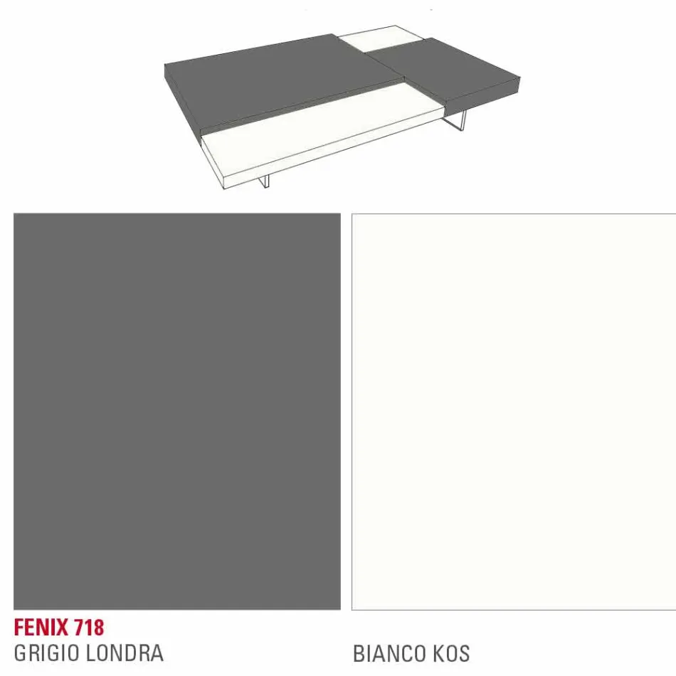 Tavolinë kafeje Fenix me këmbë transparente prodhuar në Itali - Justin Viadurini