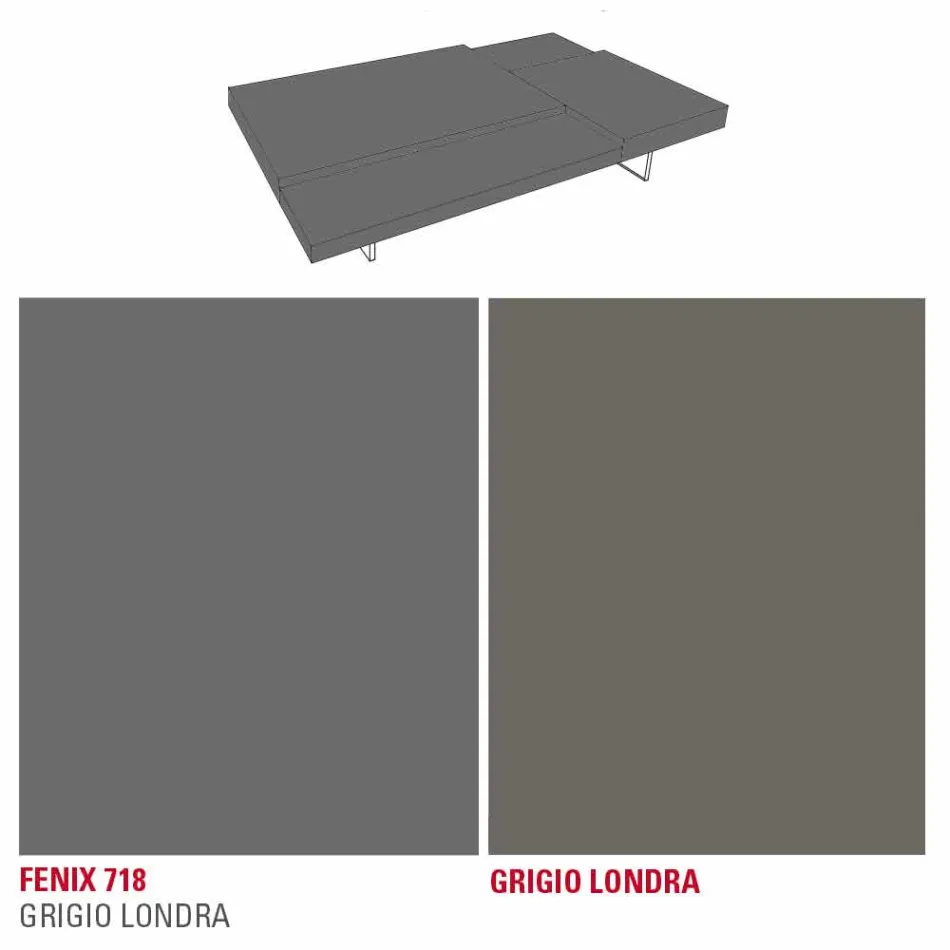 Tavolinë kafeje Fenix me këmbë transparente prodhuar në Itali - Justin Viadurini