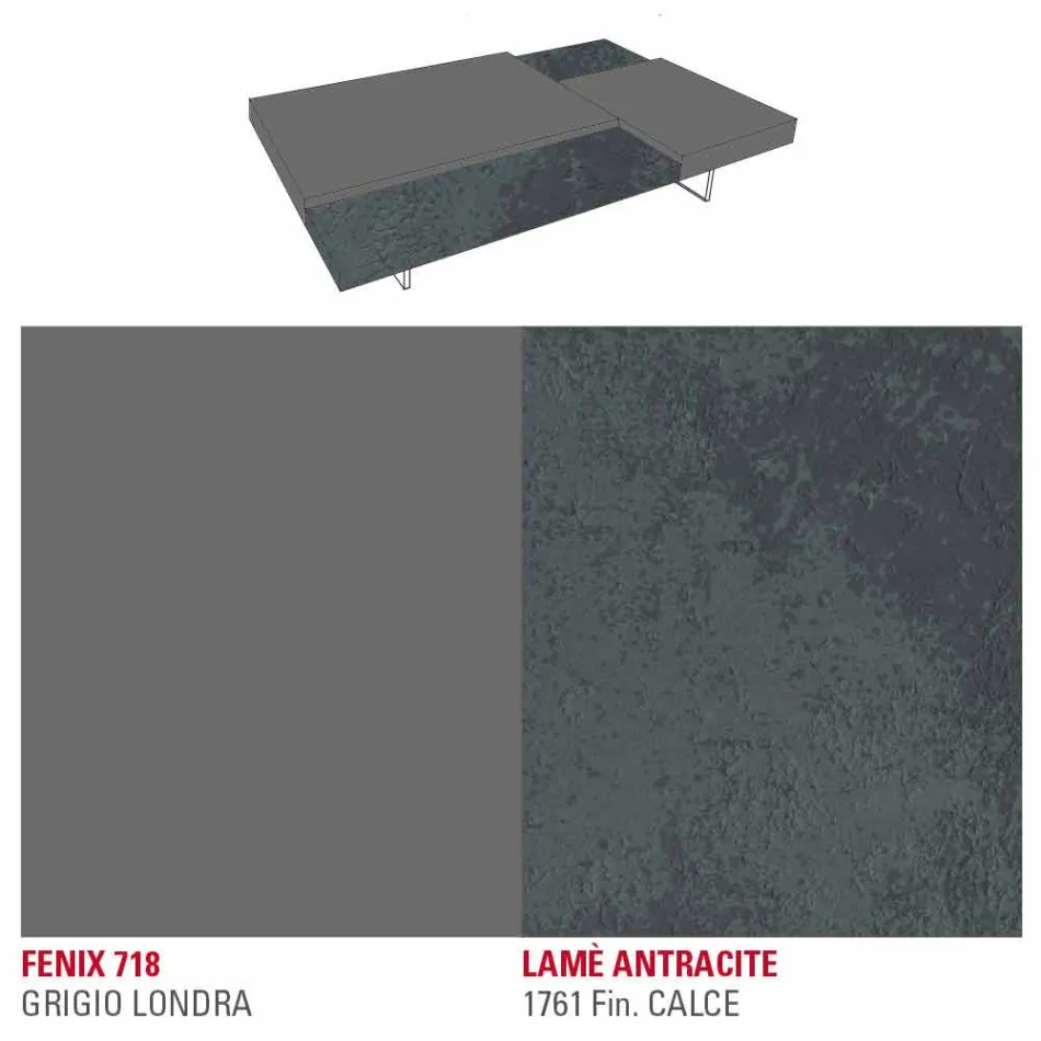 Tavolinë kafeje Fenix me këmbë transparente prodhuar në Itali - Justin Viadurini