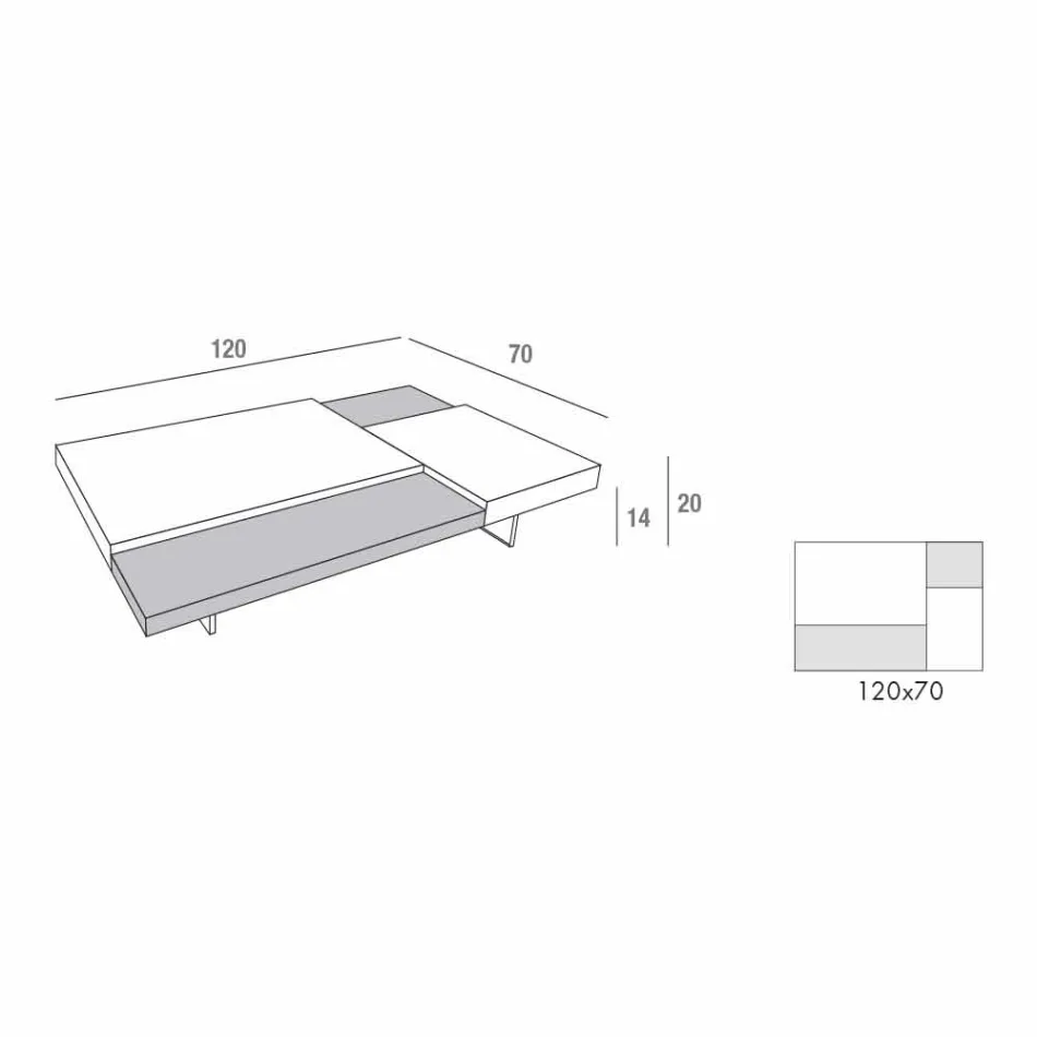 Tavolinë kafeje Fenix me këmbë transparente prodhuar në Itali - Justin Viadurini