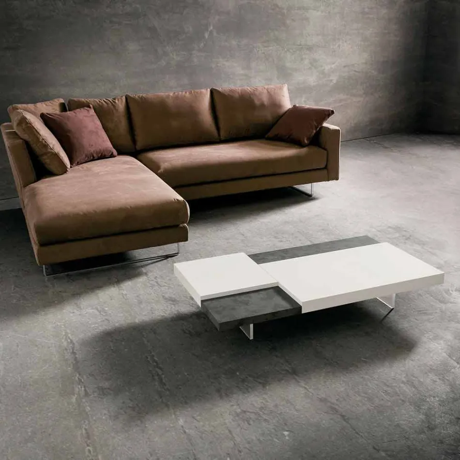 Tavolinë kafeje Fenix me këmbë transparente prodhuar në Itali - Justin Viadurini