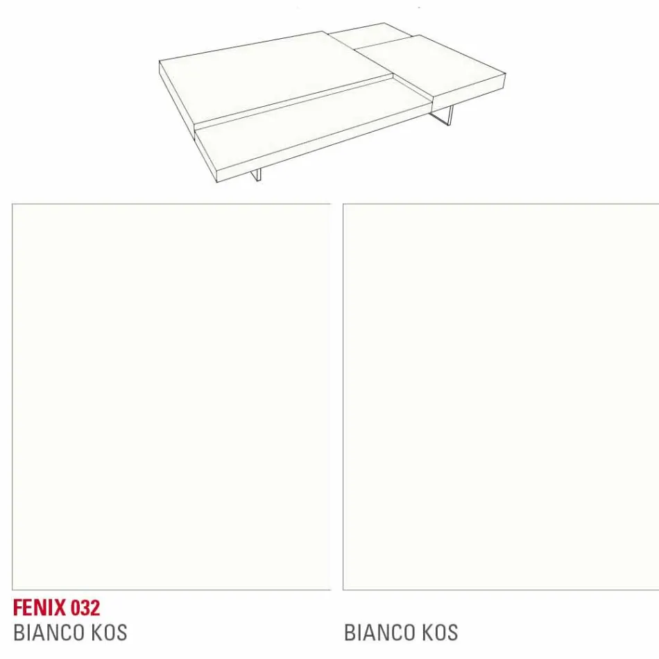 Tavolinë kafeje Fenix me këmbë transparente prodhuar në Itali - Justin Viadurini