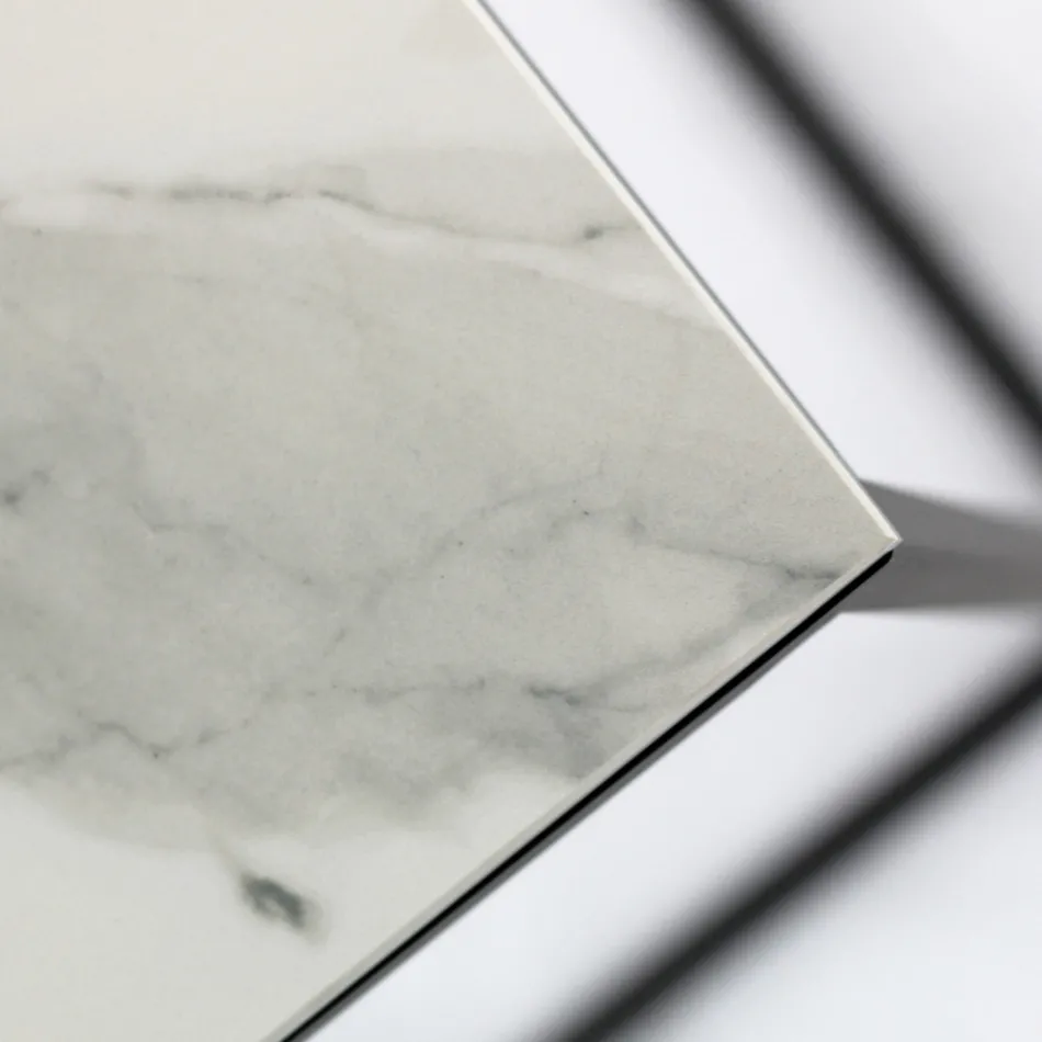 Tavolinë kafeje enë guri dhe bazë çeliku Prodhuar në Itali - Birba Viadurini