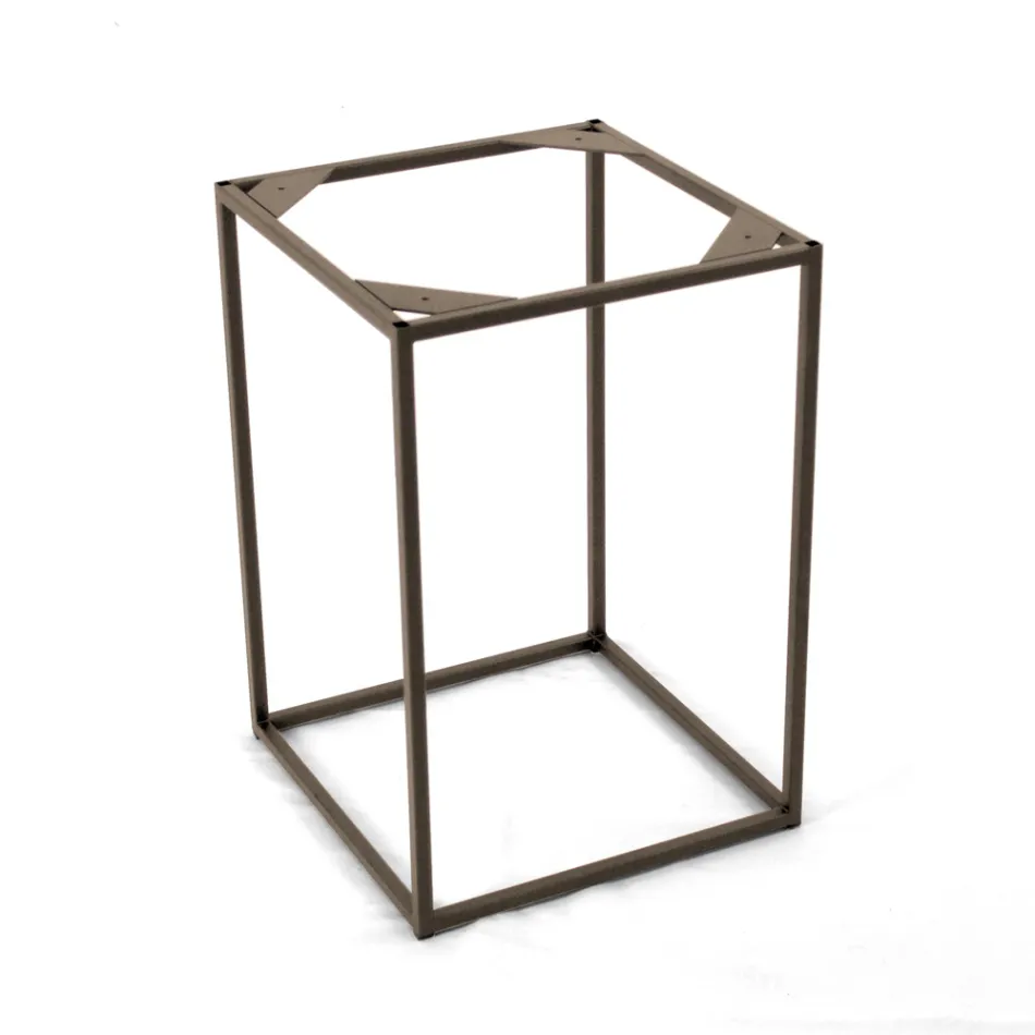 Tavolinë kafeje enë guri dhe bazë çeliku Prodhuar në Itali - Birba Viadurini