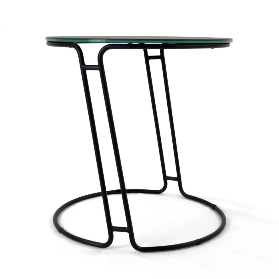 Tavolinë kafeje në Grès porcelani dhe bazë të rrumbullakët Prodhuar në Itali - Tullia Viadurini