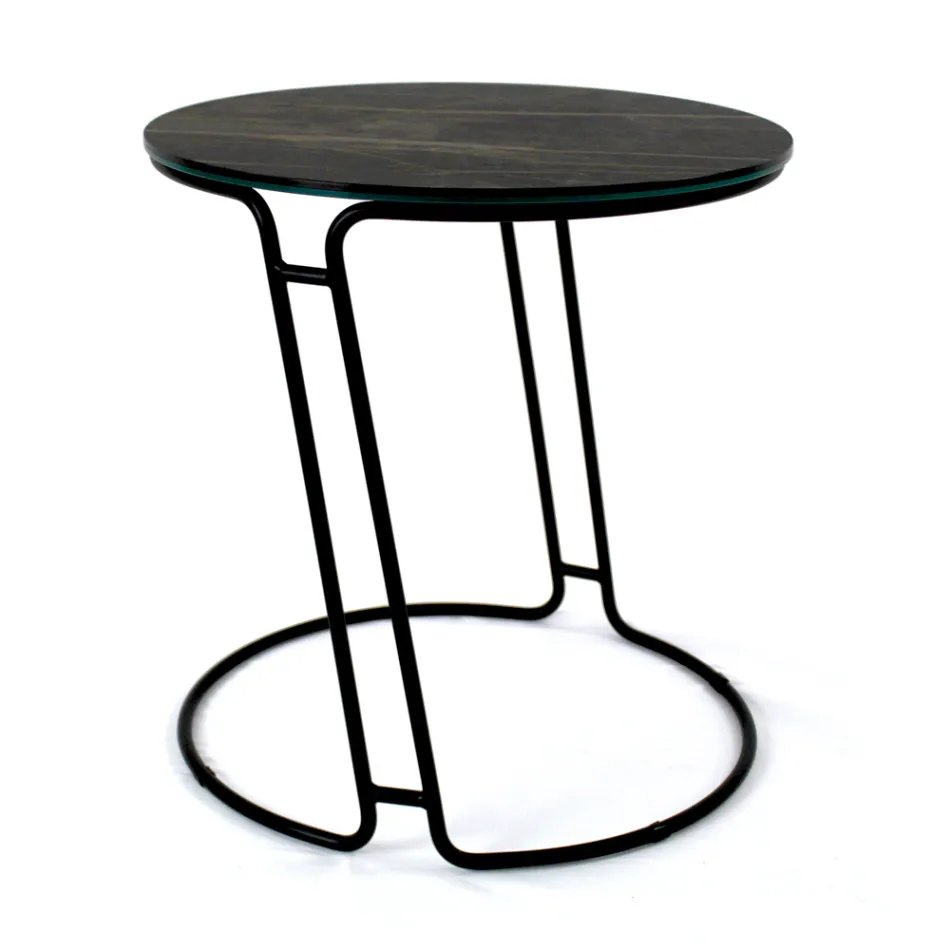 Tavolinë kafeje në Grès porcelani dhe bazë të rrumbullakët Prodhuar në Itali - Tullia Viadurini