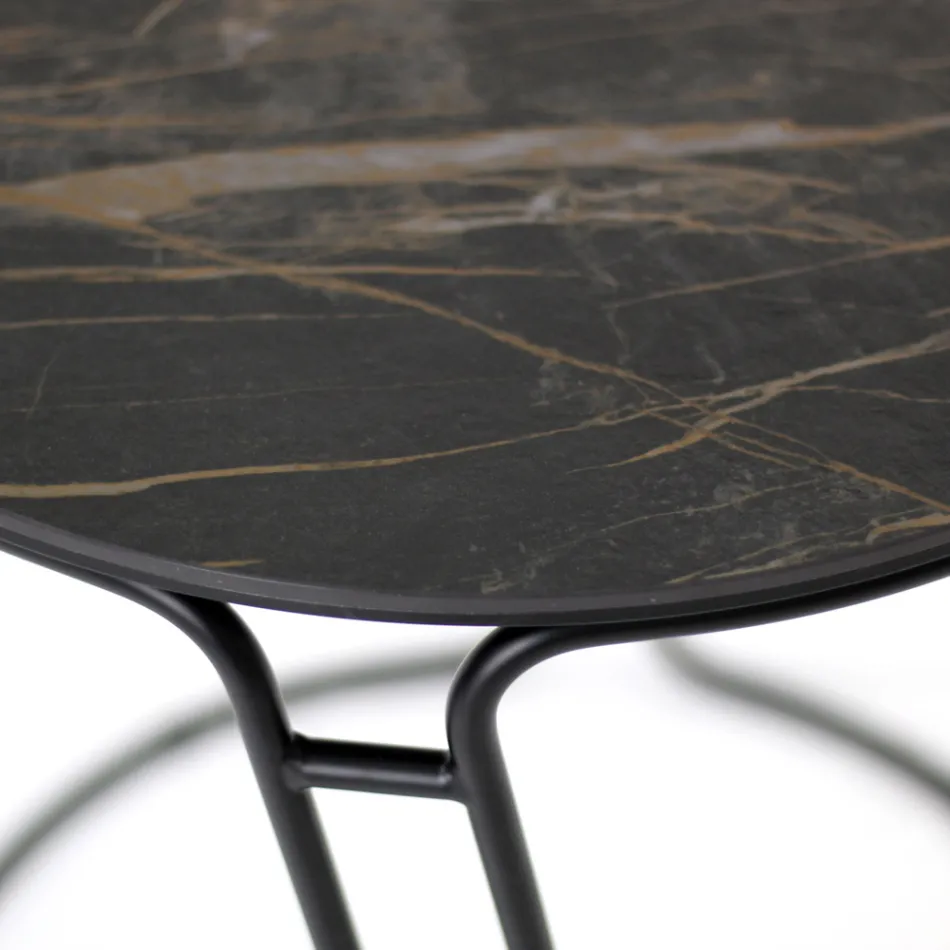 Tavolinë kafeje në Grès porcelani dhe bazë të rrumbullakët Prodhuar në Itali - Tullia Viadurini