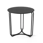 Tavolinë kafeje me enë guri të rrumbullakët dhe bazë me 3 gjysmëhënë të prodhuara në Itali - Arepa Viadurini