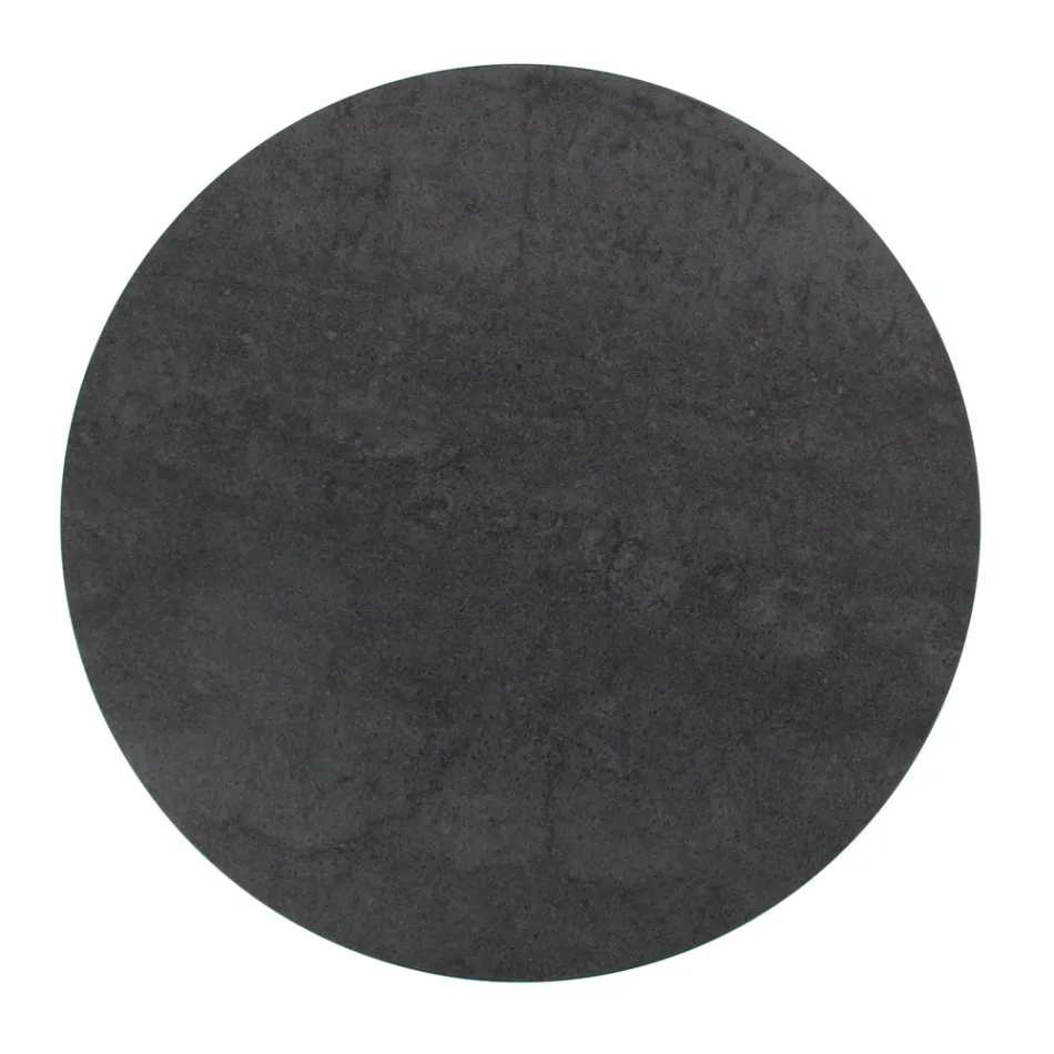 Tavolinë kafeje me enë guri të rrumbullakët dhe bazë me 3 gjysmëhënë të prodhuara në Itali - Arepa Viadurini