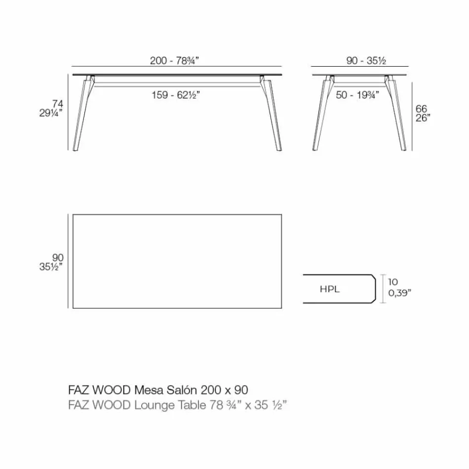Tavolinë kafeje në Petëzuar me Bardhë ose të Zezë në 2 Madhësi - Faz Wood nga Vondom Viadurini