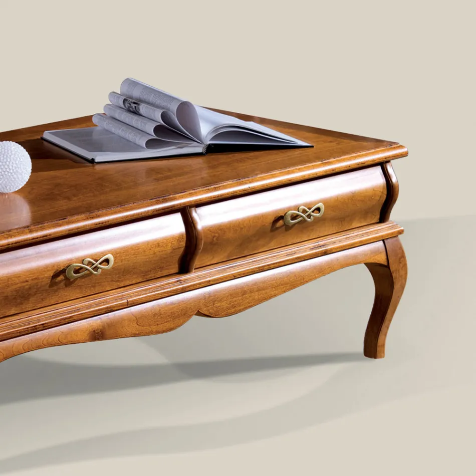 Tavolinë kafeje në dru arre me sirtar Prodhuar në Itali - Hastings Viadurini