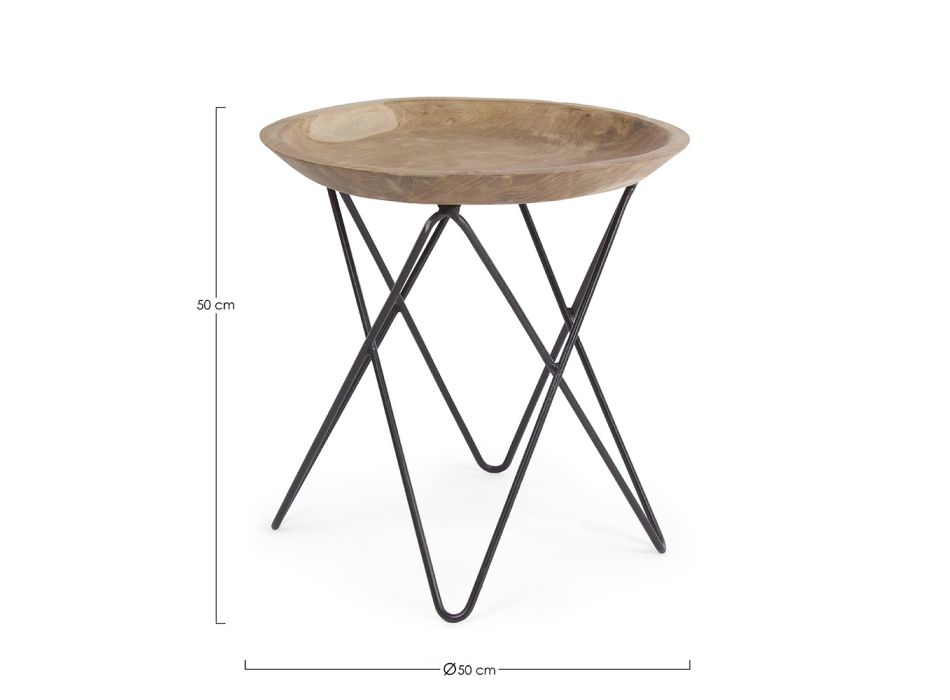 Tavolinë kafeje me dizajn industrial prej druri dhe çeliku - stileto Viadurini