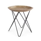 Tavolinë kafeje me dizajn industrial prej druri dhe çeliku - stileto Viadurini