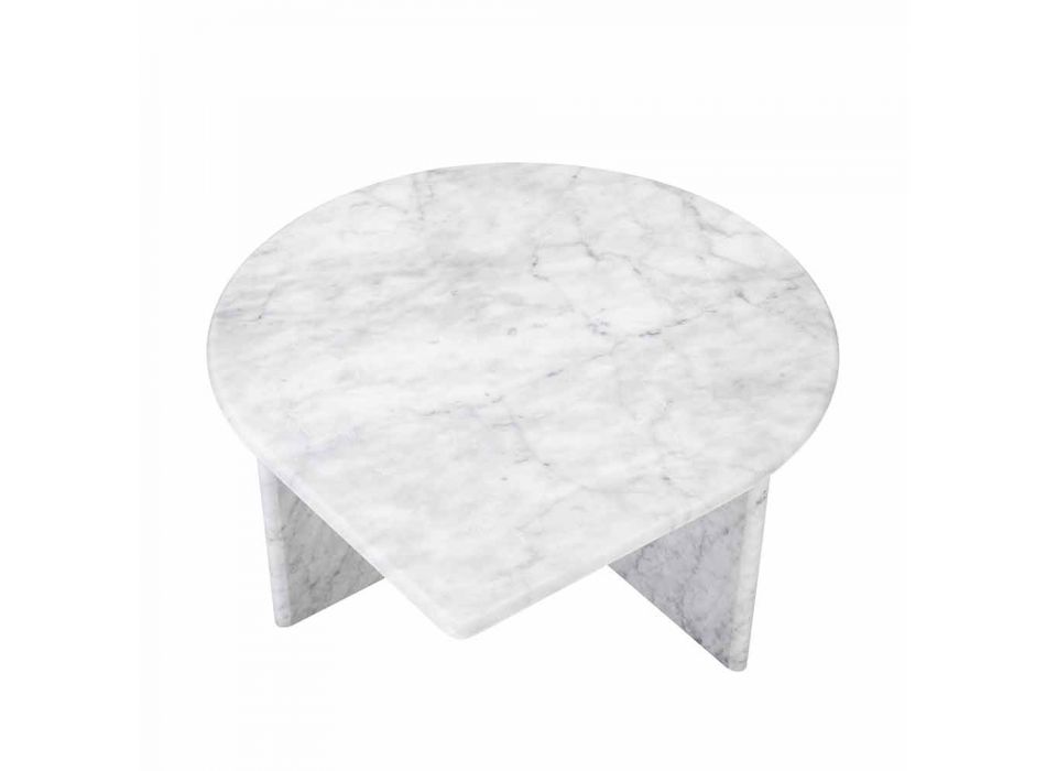 Tavolina e kafesë në formatin e Mermerit të Bardhë Carrara prej 3 Copash - Marsala Viadurini