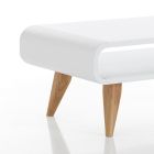 Tavolinë kafeje në Mdf me llak të bardhë dhe dru lisi - Naldo Viadurini