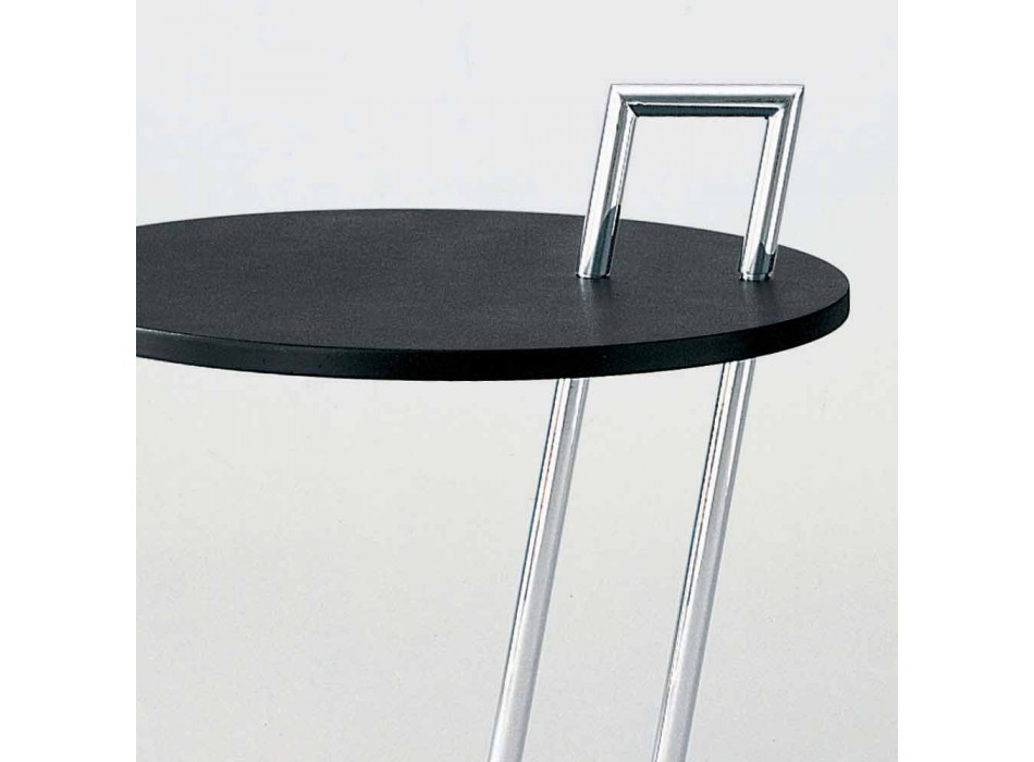 Tavolinë kafeje në MDF të lyer me ngjyrë të zezë dhe çeliku të prodhuar në Itali - Sestante Viadurini