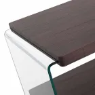 Tavolinë kafeje në MDF arre dhe gotë transparente në 2 madhësi - Mindie Viadurini