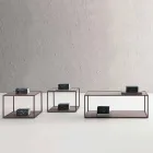 Tavolinë kafeje metalike me maja kristali të prodhuara në Itali - Fermio Viadurini