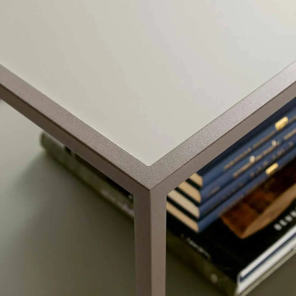 Tavolinë kafeje metalike me maja kristali të prodhuara në Itali - Fermio Viadurini