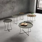 Tavolinë kafeje metalike me sirtar kontejnerësh prodhuar në Itali - Numbo Viadurini