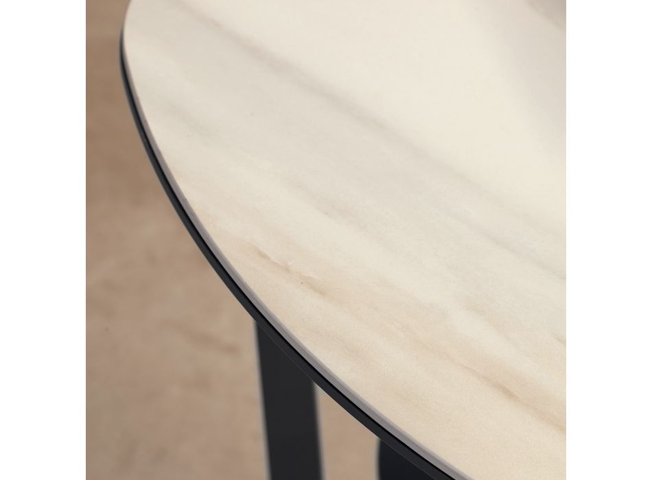 Tavolinë kafeje Metal Sipër qeramike me Magazinim - Emirate Viadurini