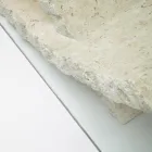 Tavolinë kafeje prej guri fosil me majë xhami të temperuar - Isabel Viadurini