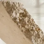 Tavolinë kafeje prej guri fosil me majë xhami transparente - Kansas Viadurini