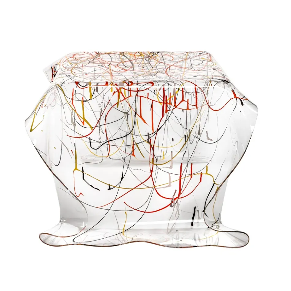 Tavolinë kafeje me pleksiglas të mbështjellë me dorë Prodhuar në Itali - Pippo Viadurini