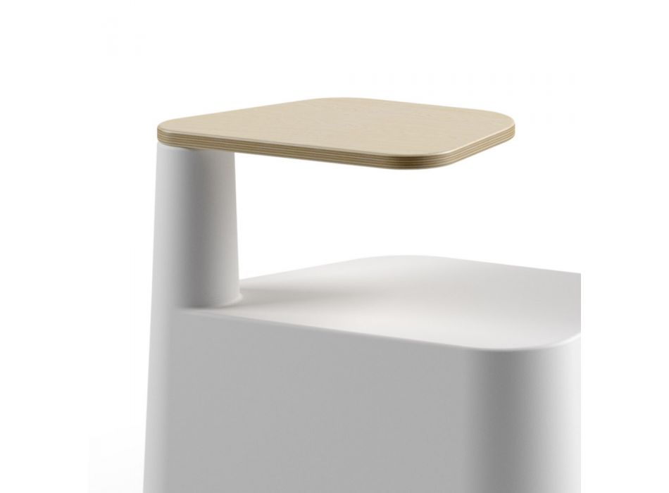 Tavolinë Kafeje nga Polietileni dhe Druri Mështeknë Prodhuar në Itali - Clio Viadurini