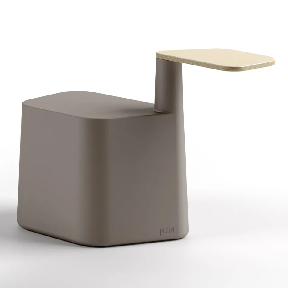 Tavolinë Kafeje nga Polietileni dhe Druri Mështeknë Prodhuar në Itali - Clio Viadurini