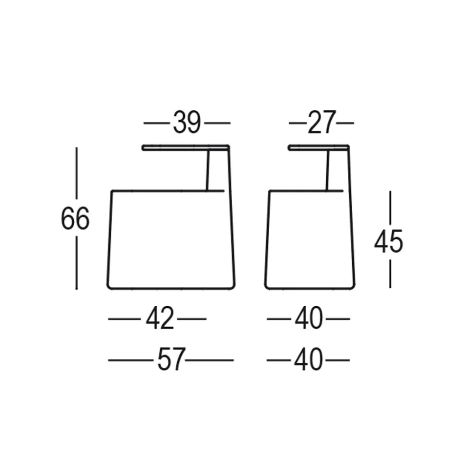 Tavolinë Kafeje nga Polietileni dhe Druri Mështeknë Prodhuar në Itali - Clio Viadurini