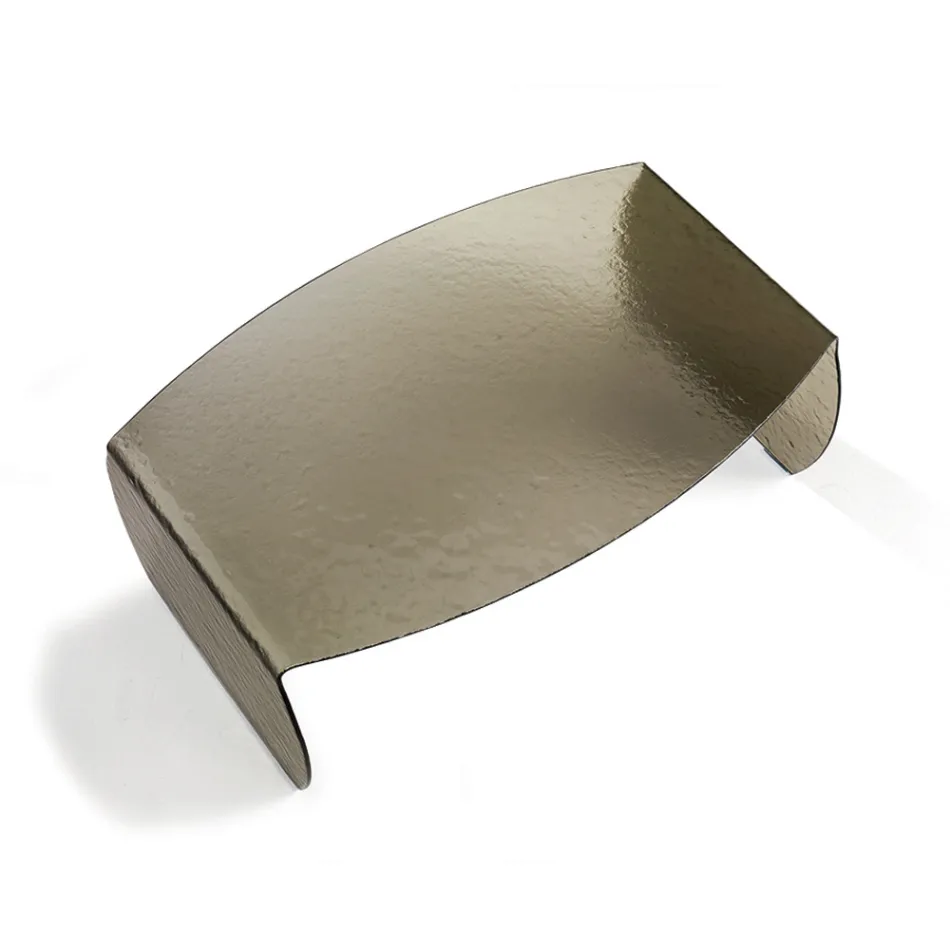 Tavolinë kafeje prej qelqi të lakuar Francesca me efekt të rrahur me çekiç, e prodhuar në Itali Viadurini