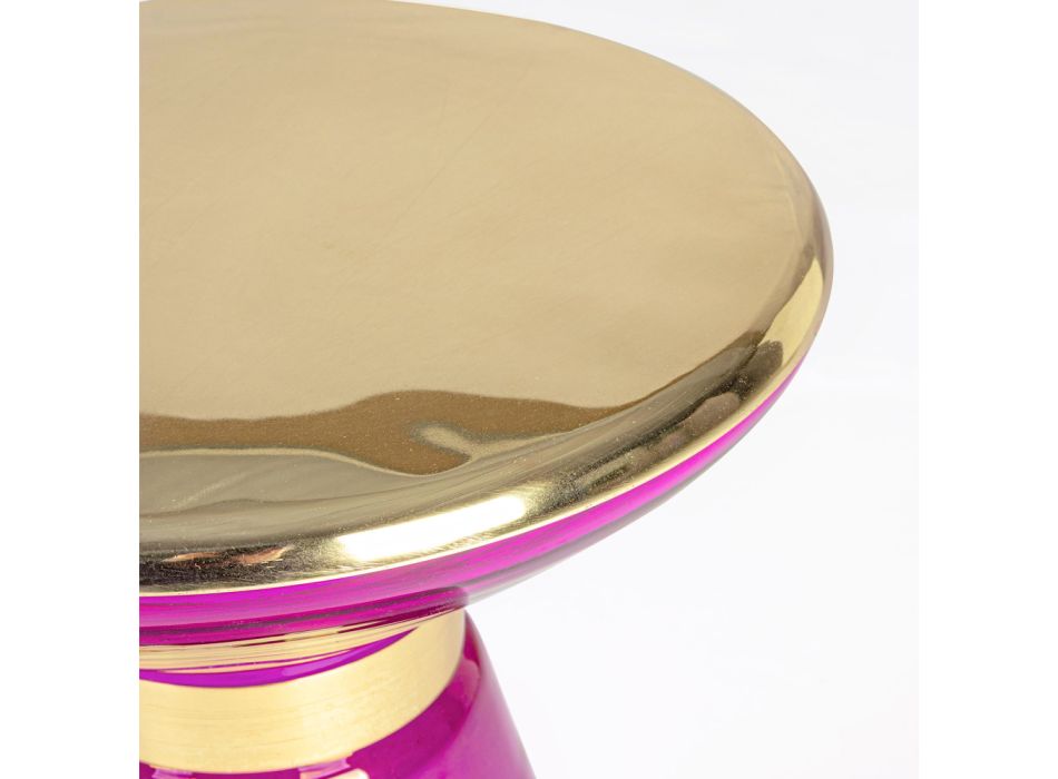 Tavolinë kafeje me xham dhe çeliku elegant të veshur me tunxh - Torige Viadurini